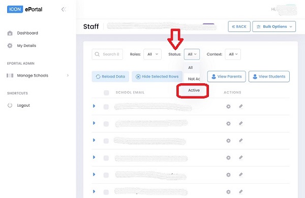 Export Staff List - ICON